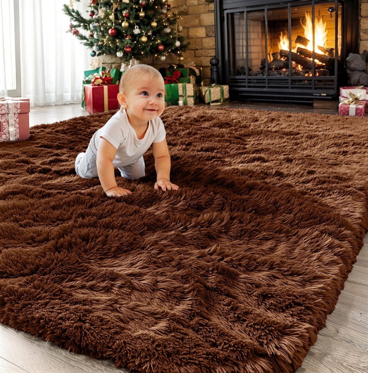 Sanmadrola Super Soft Shaggy Rugs Carpets 2.4x5.2 Feet Plush Area Rugs for Living Room Bedroom, Fluffy ​Rug for Nursery Playroom Dorm Room, Shag Plush Rug for Teen Room Decor,...