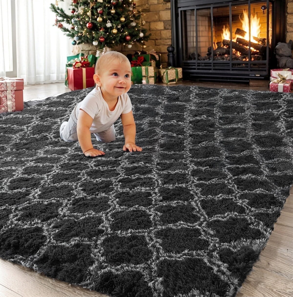Sanmadrola Super Soft Shaggy Rugs Carpets 2.4x5.2 Feet Plush Area Rugs for Living Room Bedroom, Fluffy ​Rug for Nursery Playroom Dorm Room, Shag Plush Rug for Teen Room Decor,...