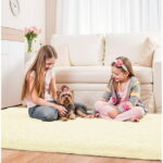 Sanmadrola Super Soft Shaggy Rugs Carpets 2.4x5.2 Feet Plush Area Rugs for Living Room Bedroom, Fluffy ​Rug for Nursery Playroom Dorm Room, Shag Plush Rug for Teen Room Decor Beige