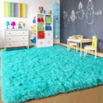 Sanmadrola Super Soft Shaggy Rugs Carpets 2.4x5.2 Feet Plush Area Rugs for Living Room Bedroom, Fluffy ​Rug for Nursery Playroom Dorm Room, Shag Plush Rug for Teen Room Decor Blue