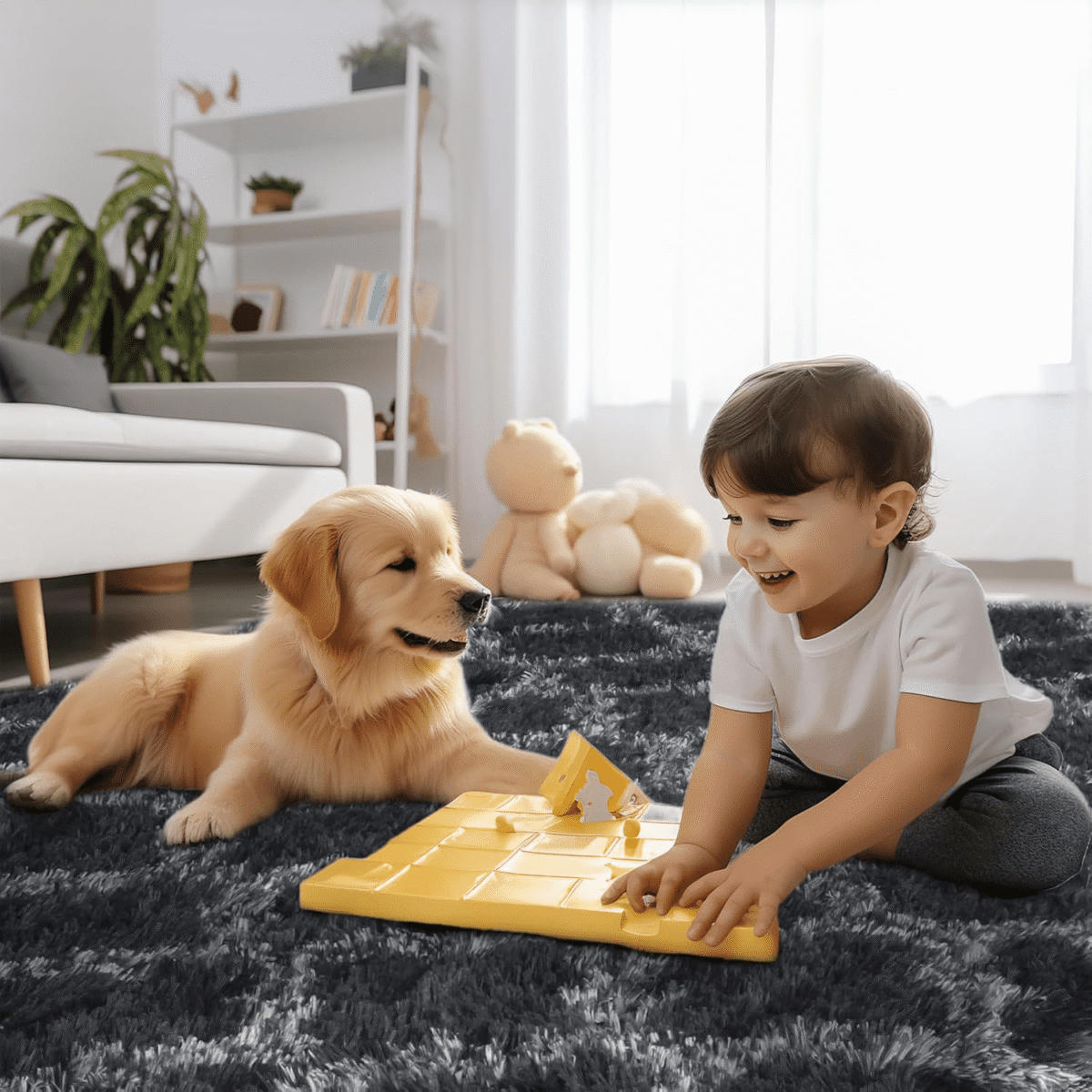 Sanmadrola Super Soft Shaggy Rugs Carpets 2.4x5.2 Feet Plush Area Rugs for Living Room Bedroom, Fluffy ​Rug for Nursery Playroom Dorm Room, Shag Plush Rug for Teen Room Decor,...