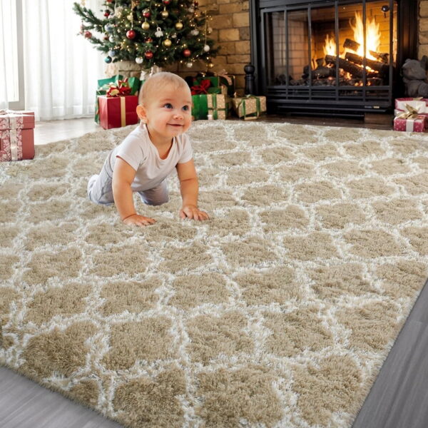 Sanmadrola Super Soft Shaggy Rugs Carpets 2.4x5.2 Feet Plush Area Rugs for Living Room Bedroom, Fluffy ​Rug for Nursery Playroom Dorm Room, Shag Plush Rug for Teen Room Decor,...