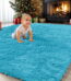 Sanmadrola Super Soft Shaggy Rugs Carpets 2.4x5.2 Feet Plush Area Rugs for Living Room Bedroom, Fluffy ​Rug for Nursery Playroom Dorm Room, Shag Plush Rug for Teen Room Decor Blue