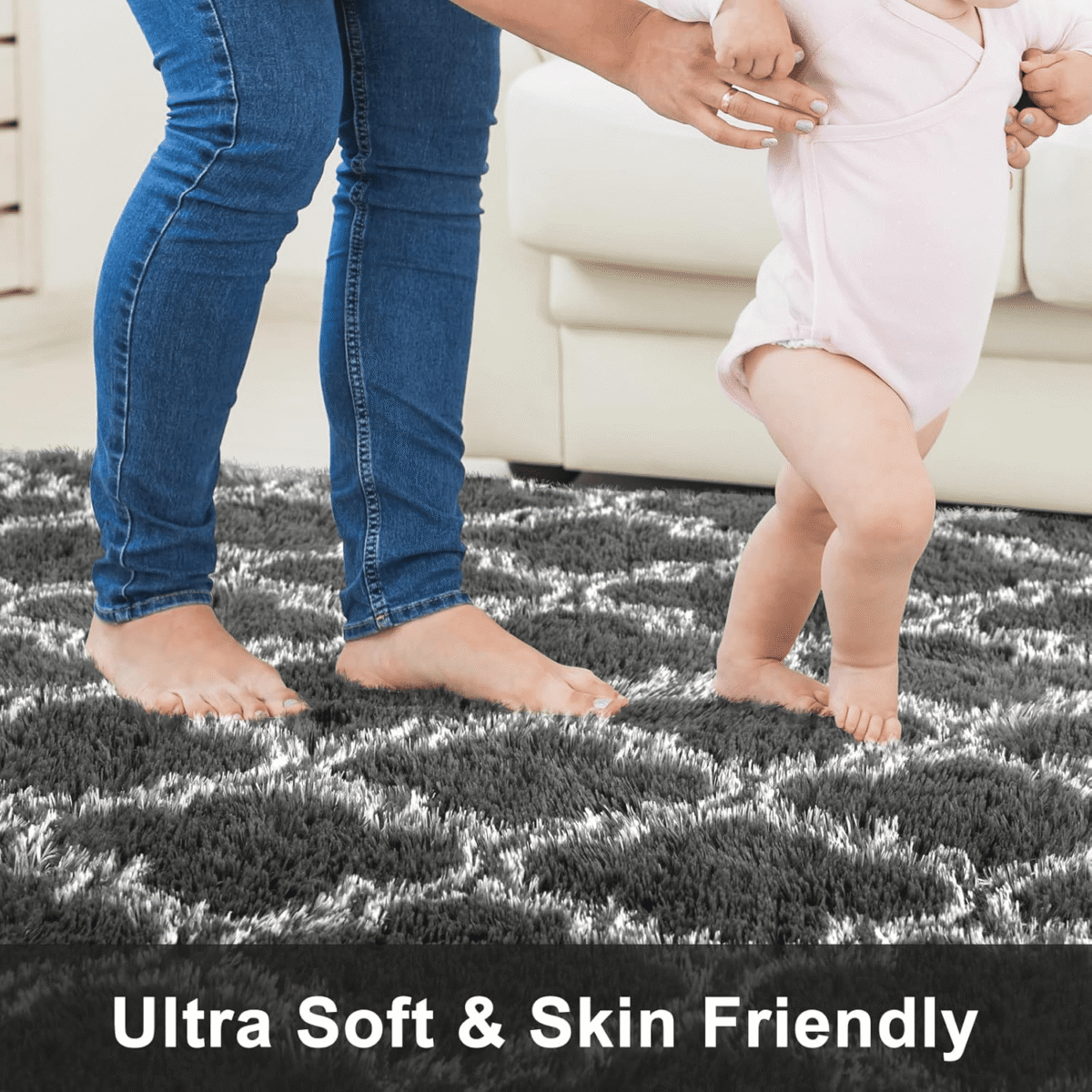 Sanmadrola Super Soft Shaggy Rugs Carpets 2.4x5.2 Feet Plush Area Rugs for Living Room Bedroom, Fluffy ​Rug for Nursery Playroom Dorm Room, Shag Plush Rug for Teen Room Decor,...