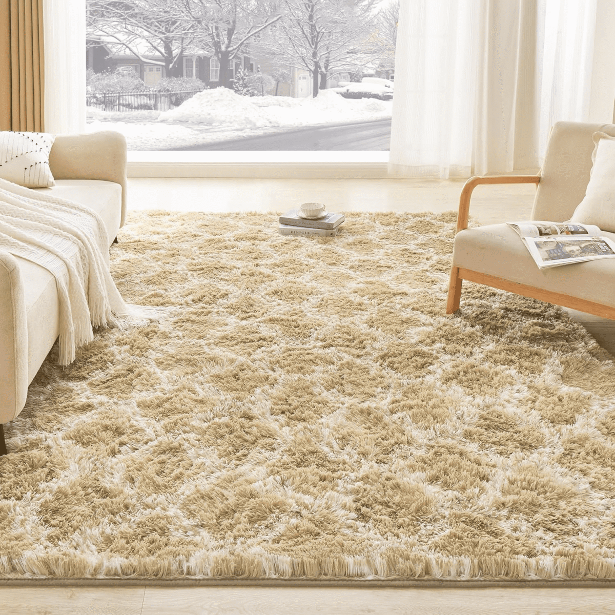 Sanmadrola Super Soft Shaggy Rugs Carpets 2.4x5.2 Feet Plush Area Rugs for Living Room Bedroom, Fluffy ​Rug for Nursery Playroom Dorm Room, Shag Plush Rug for Teen Room Decor,...