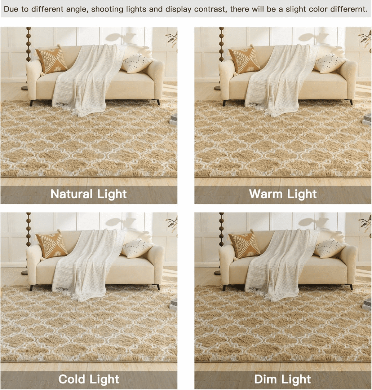Sanmadrola Super Soft Shaggy Rugs Carpets 2.4x5.2 Feet Plush Area Rugs for Living Room Bedroom, Fluffy ​Rug for Nursery Playroom Dorm Room, Shag Plush Rug for Teen Room Decor,...