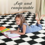 Sanmadrola Super Soft Shaggy Rugs Carpets 2.6x5.2 Feet Plush Area Rugs for Living Room Bedroom, Fluffy ​Rug for Nursery Playroom Dorm Room, Shag Plush Rug for Teen Room Decor