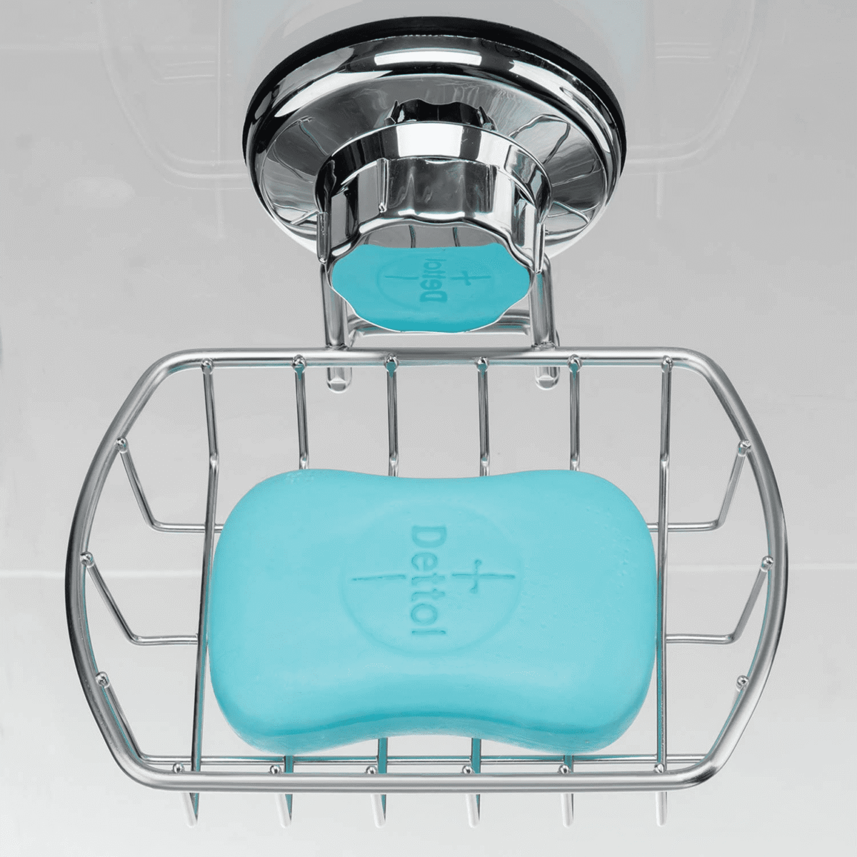 SANNO Suction Cup Soap Dish Holder with Hook, Soap Saver Soap Holder Soap Tray Bar Soap Sponge Holder for Shower, Bathroom, Tub and Kitchen Sink,Silver,Metal