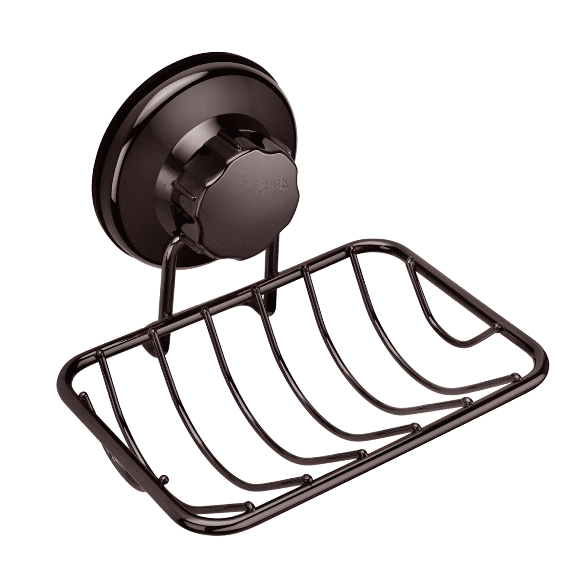 SANNO Super Powerful Vacuum Suction Cup Shower Soap Dish - Strong Rustproof Stainless Steel Soap Saver Sponge Holder for Bathroom & Kitchen Sink, Bronze