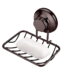 SANNO Super Powerful Vacuum Suction Cup Shower Soap Dish - Strong Rustproof Stainless Steel Soap Saver Sponge Holder for Bathroom & Kitchen Sink, Bronze