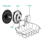 SANNO Super Powerful Vacuum Suction Cup Soap Dish Soap Saver - Rustproof 304 Stainless Steel Sponge Soap Holder for Bathroom, Shower, Sink, Kitchen
