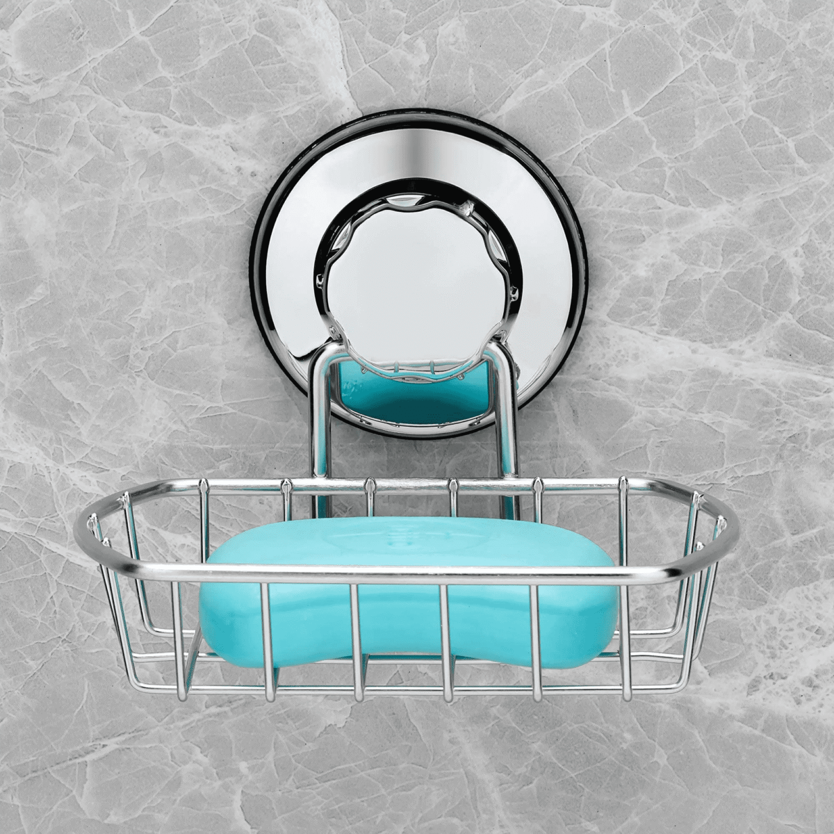 SANNO Super Powerful Vacuum Suction Cup Soap Dish Soap Saver - Rustproof 304 Stainless Steel Sponge Soap Holder for Bathroom, Shower, Sink, Kitchen