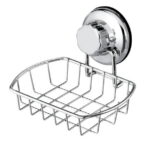 SANNO Super Powerful Vacuum Suction Cup Soap Dish Soap Saver - Rustproof 304 Stainless Steel Sponge Soap Holder for Bathroom, Shower, Sink, Kitchen