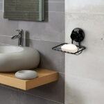 SANNO Vacuum Suction Cup Shower Soap Dish - Soap Dish Holder for Shower, Strong Rustproof Stainless Steel Soap Saver Sponge Holder for Bathroom & Kitchen Sink, No-Drilling &...