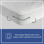 Sealy SecureStay Waterproof Crib Mattress Pad, Easy Clean Washable, Crib/Toddler Bed, White