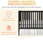 SESSLIFE 5-In-1 Convertible Crib, Black Baby Bed, Converts from Baby Crib to Toddler Bed, Fits Standard Full-Size Crib Mattress(Not Included)