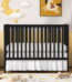 SESSLIFE 5-In-1 Convertible Crib, Black Baby Bed, Converts from Baby Crib to Toddler Bed, Fits Standard Full-Size Crib Mattress(Not Included)