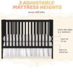 SESSLIFE 5-In-1 Convertible Crib, Black Baby Bed, Converts from Baby Crib to Toddler Bed, Fits Standard Full-Size Crib Mattress(Not Included)