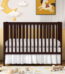 SESSLIFE 5-In-1 Convertible Crib, Espresso Baby Bed, Converts from Baby Crib to Toddler Bed, Fits Standard Full-Size Crib Mattress(Not Included)