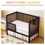 SESSLIFE 5-In-1 Convertible Crib, Espresso Baby Bed, Converts from Baby Crib to Toddler Bed, Fits Standard Full-Size Crib Mattress(Not Included)