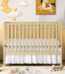 SESSLIFE 5-In-1 Convertible Crib, Natural Baby Bed, Converts from Baby Crib to Toddler Bed, Fits Standard Full-Size Crib Mattress(Not Included)