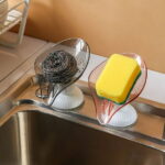 Set of 2 Rotatable Leaf-Shaped Soap Dishes with Self-Draining Design for Bar Soap