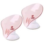 Set of 2 Rotatable Leaf-Shaped Soap Dishes with Self-Draining Design for Bar Soap