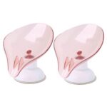 Set of 2 Rotatable Leaf-Shaped Soap Dishes with Self-Draining Design for Bar Soap