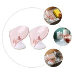 Set of 2 Rotatable Leaf-Shaped Soap Dishes with Self-Draining Design for Bar Soap