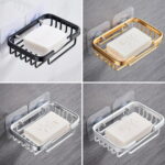 Shower Wall Soap Dish Holder: Wall Mounted Draining Soap Razor Saver for Bathroom Tile Wall Mounted Self Adhesive Soap Rack, Drain Case Tray