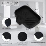 Silicone Bathroom Soap Dishes with Drain Spout-Bathroom and Kitchen Sink Organizer,Sponge Holder,Dish Soap Tray,Perfect for Dispenser,Scrubber,Bottle,Cup on Sink or Counter-Grey