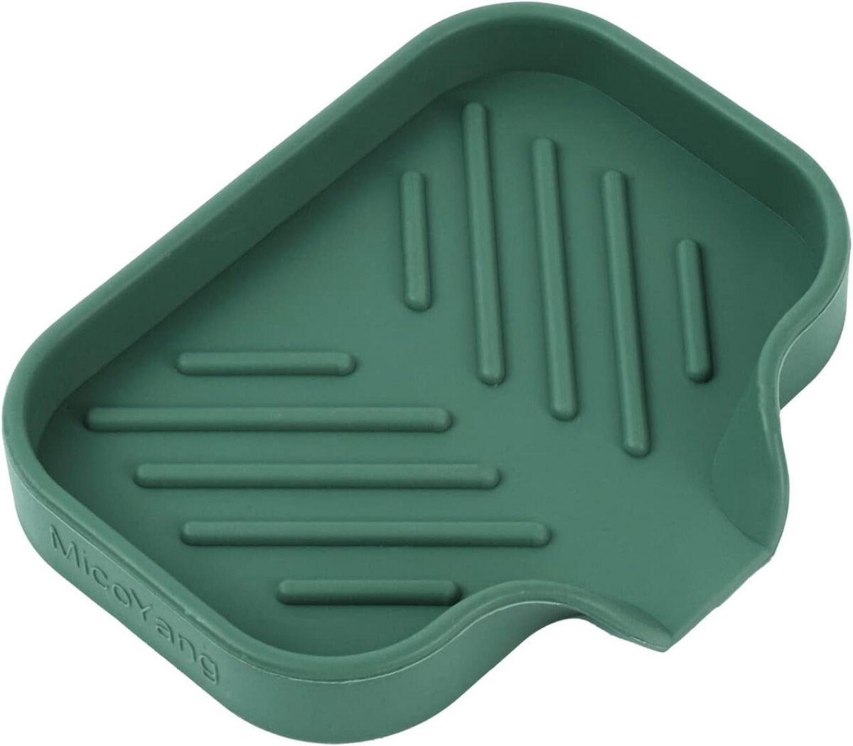 Silicone Bathroom Soap Dishes with Drain Spout-Bathroom and Kitchen Sink Organizer,Sponge Holder,Dish Soap Tray,Perfect for Dispenser,Scrubber,Bottle,Cup on Sink or Counter-Grey