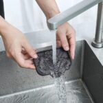 Silicone Bathroom Soap Dishes with Drain Spout-Bathroom and Kitchen Sink Organizer,Sponge Holder,Dish Soap Tray,Perfect for Dispenser,Scrubber,Bottle,Cup on Sink or Counter-Grey