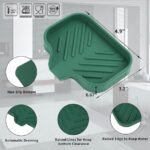 Silicone Bathroom Soap Dishes with Drain Spout-Bathroom and Kitchen Sink Organizer,Sponge Holder,Dish Soap Tray,Perfect for Dispenser,Scrubber,Bottle,Cup on Sink or Counter-Grey
