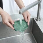 Silicone Bathroom Soap Dishes with Drain Spout-Bathroom and Kitchen Sink Organizer,Sponge Holder,Dish Soap Tray,Perfect for Dispenser,Scrubber,Bottle,Cup on Sink or Counter-Grey