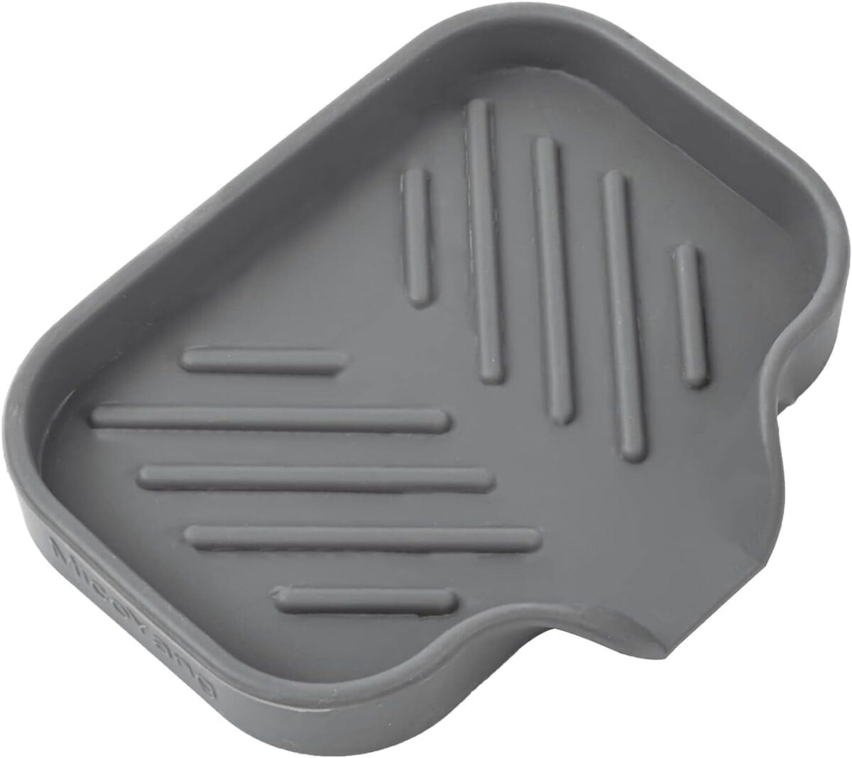 Silicone Bathroom Soap Dishes with Drain Spout-Bathroom and Kitchen Sink Organizer,Sponge Holder,Dish Soap Tray,Perfect for Dispenser,Scrubber,Bottle,Cup on Sink or Counter-Grey