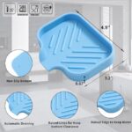Silicone Bathroom Soap Dishes with Drain Spout-Bathroom and Kitchen Sink Organizer,Sponge Holder,Dish Soap Tray,Perfect for Dispenser,Scrubber,Bottle,Cup on Sink or Counter-Grey