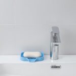 Silicone Bathroom Soap Dishes with Drain Spout-Bathroom and Kitchen Sink Organizer,Sponge Holder,Dish Soap Tray,Perfect for Dispenser,Scrubber,Bottle,Cup on Sink or Counter-Grey