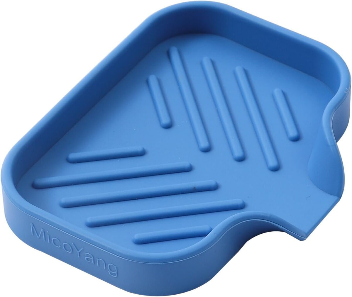 Silicone Bathroom Soap Dishes with Drain Spout-Bathroom and Kitchen Sink Organizer,Sponge Holder,Dish Soap Tray,Perfect for Dispenser,Scrubber,Bottle,Cup on Sink or Counter-Grey