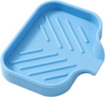 Silicone Bathroom Soap Dishes with Drain Spout-Bathroom and Kitchen Sink Organizer,Sponge Holder,Dish Soap Tray,Perfect for Dispenser,Scrubber,Bottle,Cup on Sink or Counter-Grey