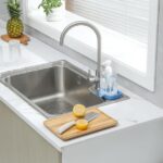 Silicone Bathroom Soap Dishes with Drain Spout-Bathroom and Kitchen Sink Organizer,Sponge Holder,Dish Soap Tray,Perfect for Dispenser,Scrubber,Bottle,Cup on Sink or Counter-Grey
