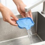 Silicone Bathroom Soap Dishes with Drain Spout-Bathroom and Kitchen Sink Organizer,Sponge Holder,Dish Soap Tray,Perfect for Dispenser,Scrubber,Bottle,Cup on Sink or Counter-Grey