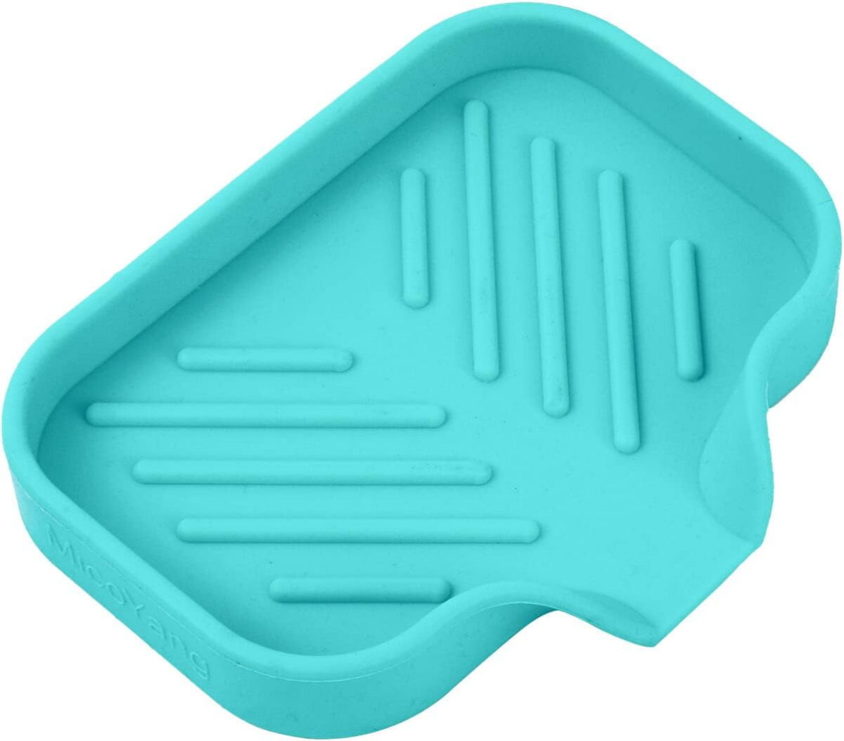 Silicone Bathroom Soap Dishes with Drain Spout-Bathroom and Kitchen Sink Organizer,Sponge Holder,Dish Soap Tray,Perfect for Dispenser,Scrubber,Bottle,Cup on Sink or Counter-Grey