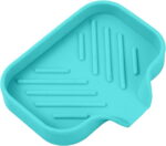 Silicone Bathroom Soap Dishes with Drain Spout-Bathroom and Kitchen Sink Organizer,Sponge Holder,Dish Soap Tray,Perfect for Dispenser,Scrubber,Bottle,Cup on Sink or Counter-Grey