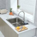 Silicone Bathroom Soap Dishes with Drain Spout-Bathroom and Kitchen Sink Organizer,Sponge Holder,Dish Soap Tray,Perfect for Dispenser,Scrubber,Bottle,Cup on Sink or Counter-Grey