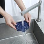 Silicone Bathroom Soap Dishes with Drain Spout-Bathroom and Kitchen Sink Organizer,Sponge Holder,Dish Soap Tray,Perfect for Dispenser,Scrubber,Bottle,Cup on Sink or Counter-Grey