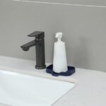 Silicone Bathroom Soap Dishes with Drain Spout-Bathroom and Kitchen Sink Organizer,Sponge Holder,Dish Soap Tray,Perfect for Dispenser,Scrubber,Bottle,Cup on Sink or Counter-Grey