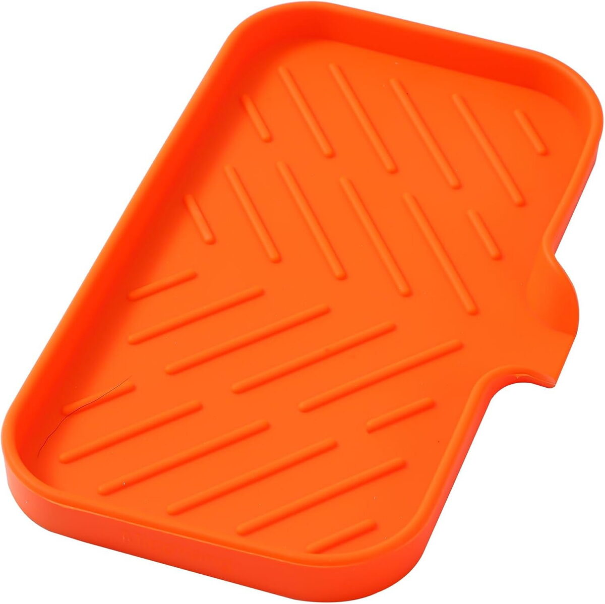 Silicone Bathroom Soap Dishes with Drain Spout-Bathroom and Kitchen Sink Organizer,Sponge Holder,Dish Soap Tray,Perfect for Dispenser,Scrubber,Bottle,Cup on Sink or Counter-Grey
