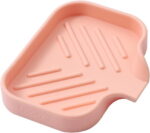 Silicone Bathroom Soap Dishes with Drain Spout-Bathroom and Kitchen Sink Organizer,Sponge Holder,Dish Soap Tray,Perfect for Dispenser,Scrubber,Bottle,Cup on Sink or Counter-Grey