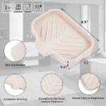Silicone Bathroom Soap Dishes with Drain Spout-Bathroom and Kitchen Sink Organizer,Sponge Holder,Dish Soap Tray,Perfect for Dispenser,Scrubber,Bottle,Cup on Sink or Counter-Grey